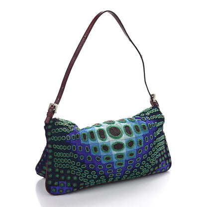 Fendi Lizard Beaded Baguette Blue 3 of 11