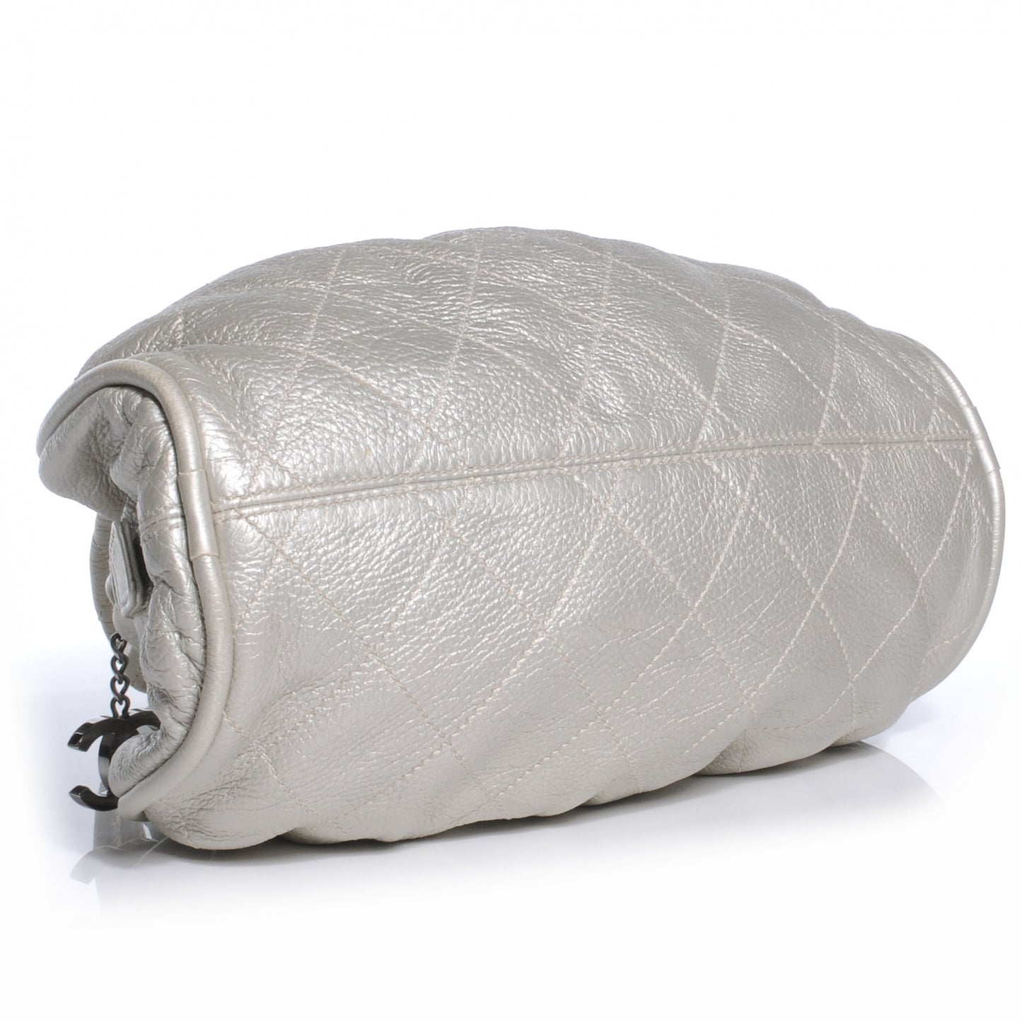 Metallic Deerskin Stitched Bowler Grey