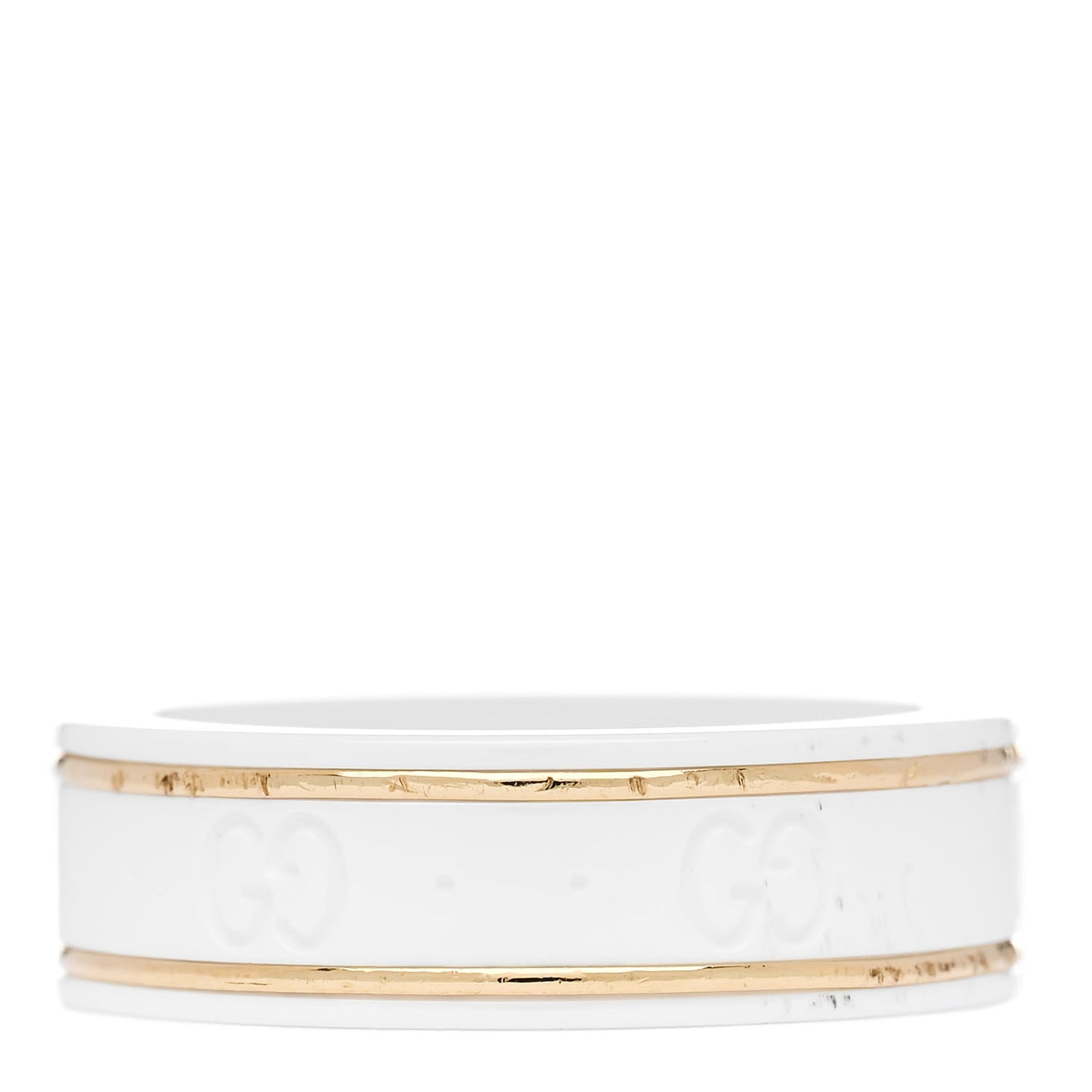 18K Yellow Gold Zirconia 7mm Icon Band Ring 59 8.75 White