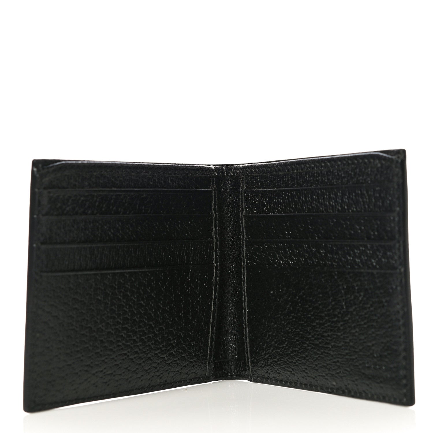Gucci Calfskin Boar Effect GG Marmont Bi-Fold Wallet Black 4 of 11