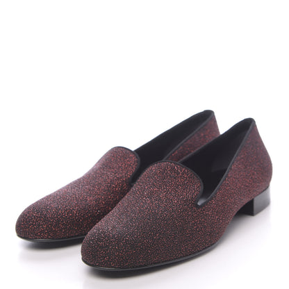 Saint Laurent Metallic Calfskin Smoking Slipper Flat Loafers 37.5 Red Glitter 3 of 8