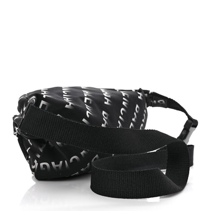 Balenciaga Recycled Sport Nylon Allover Gradient Logo Wheel Beltpack Black White 3 of 9