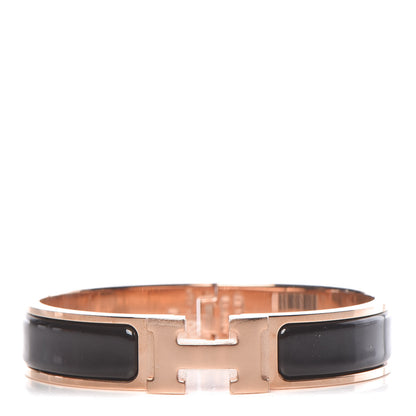 Hermes Enamel Narrow Clic Clac H Bracelet PM Black 1 of 5