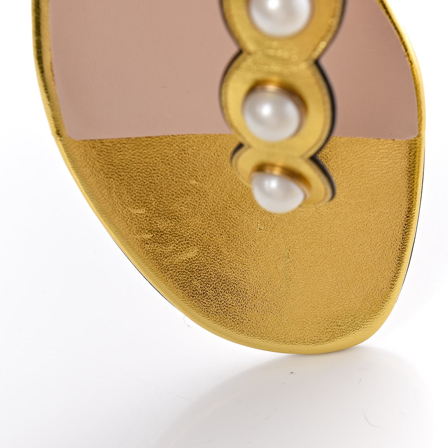 Metallic Nappa Willow Pearl Thong Sandals 39.5 Gold