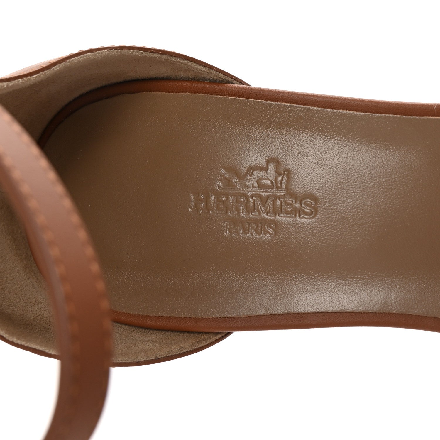 Hermes Calfskin Legend Wedge Sandals 39 Gold 8 of 10