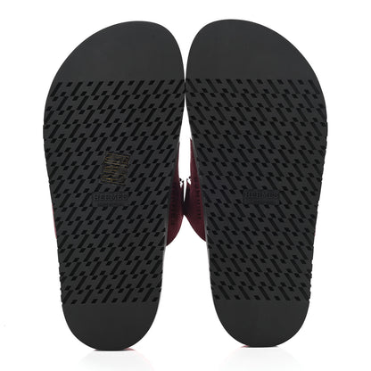 Hermes Suede Goatskin Womens Chypre Sandals 36.5 Rouge Marsala 5 of 8