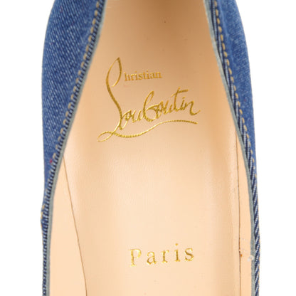 Christian Louboutin Denim Jazz Calf So Kate 120 Pumps 38.5 Blue White 8 of 9