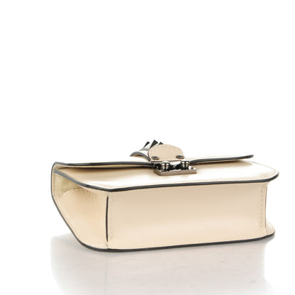 Valentino Garavani Craquele Calfskin Small Glam Lock Rockstud Flap Light Ivory 4 of 6