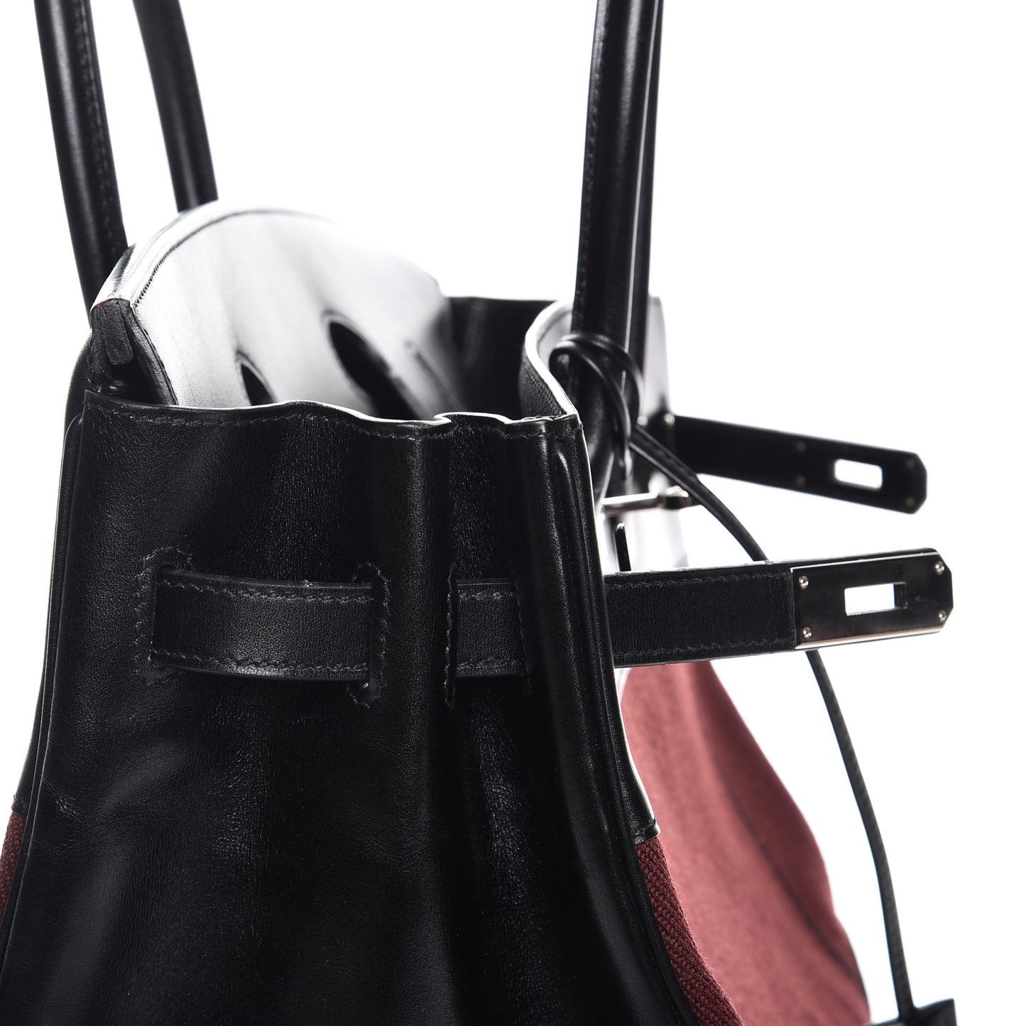 Toile Box Potamus Birkin 35 Black Rouge H
