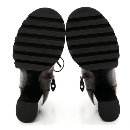Louis Vuitton Patent Calfskin Monogram Star Trail Ankle Boots 39 Black 6 of 10