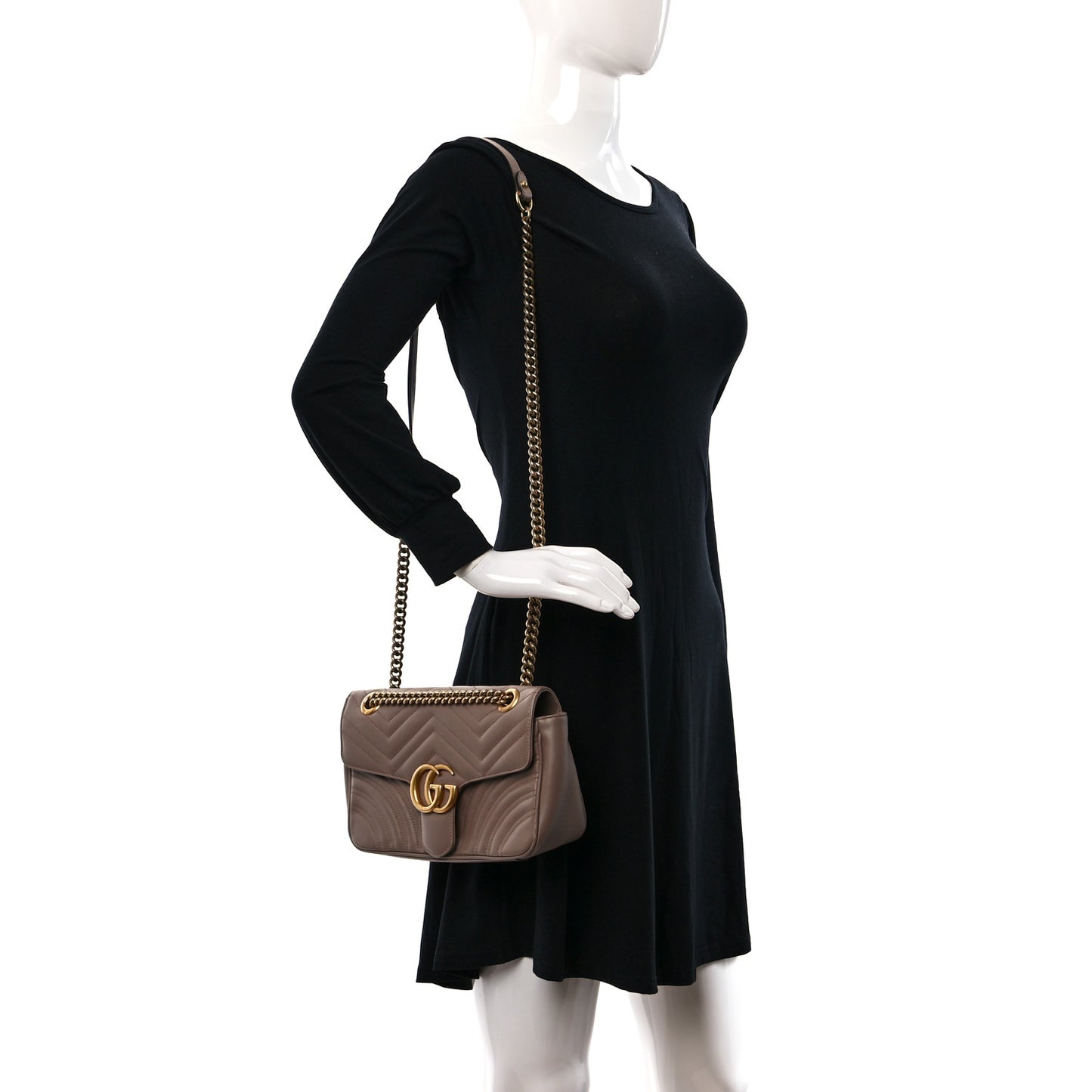 Calfskin Matelasse Small GG Marmont Shoulder Bag Porcelain Rose