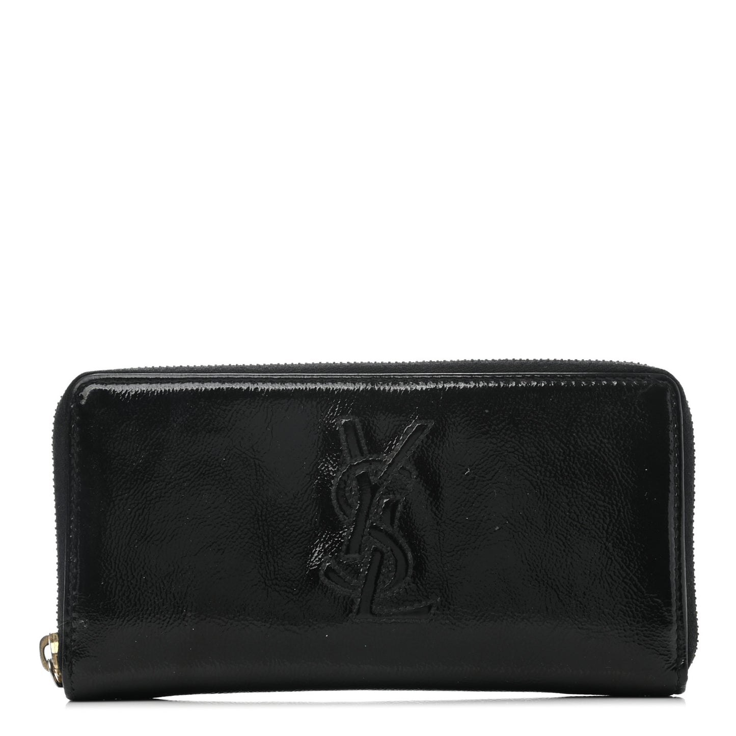 Textured Patent Monogram Belle De Jour Zip Around Wallet Black