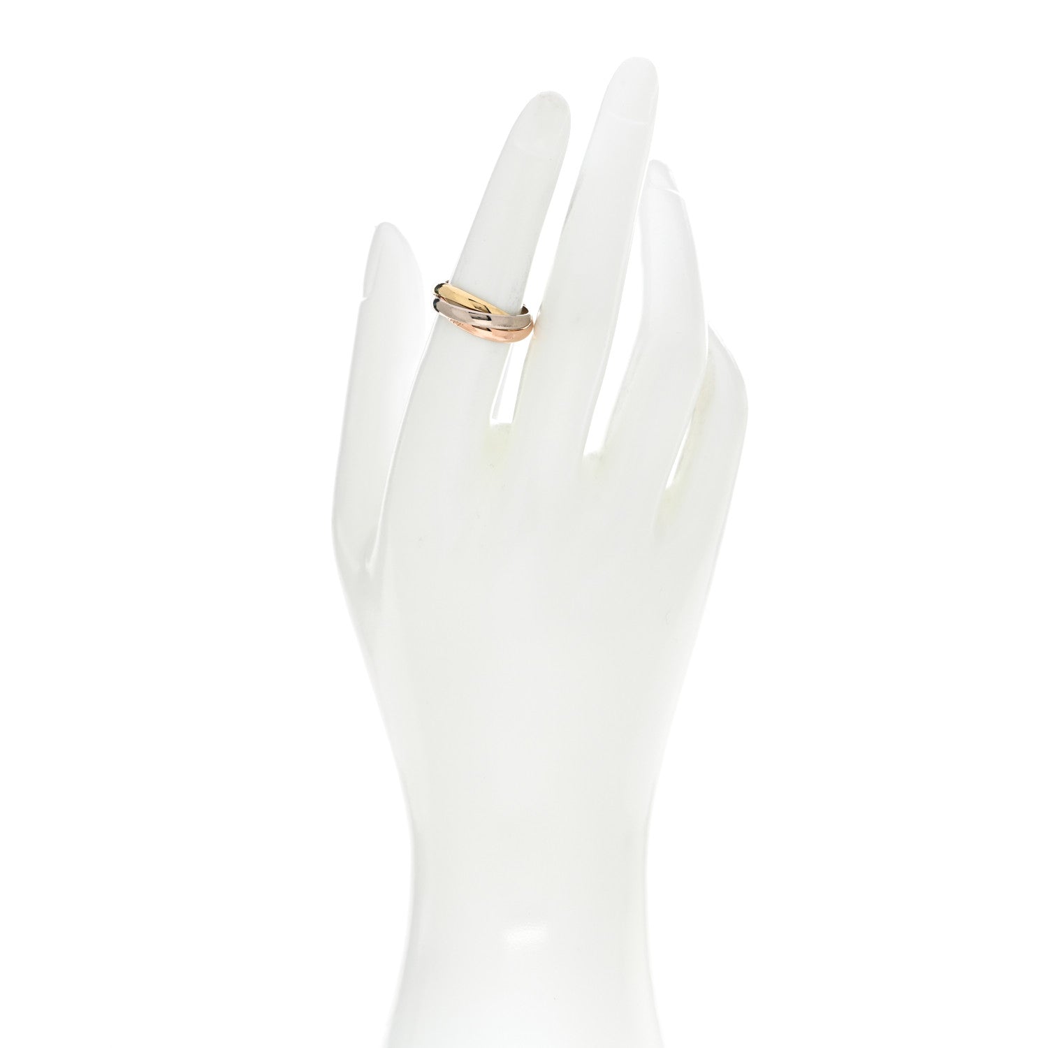 Cartier 18K Pink Yellow White Gold Small Trinity Ring 52 6 2 of 5
