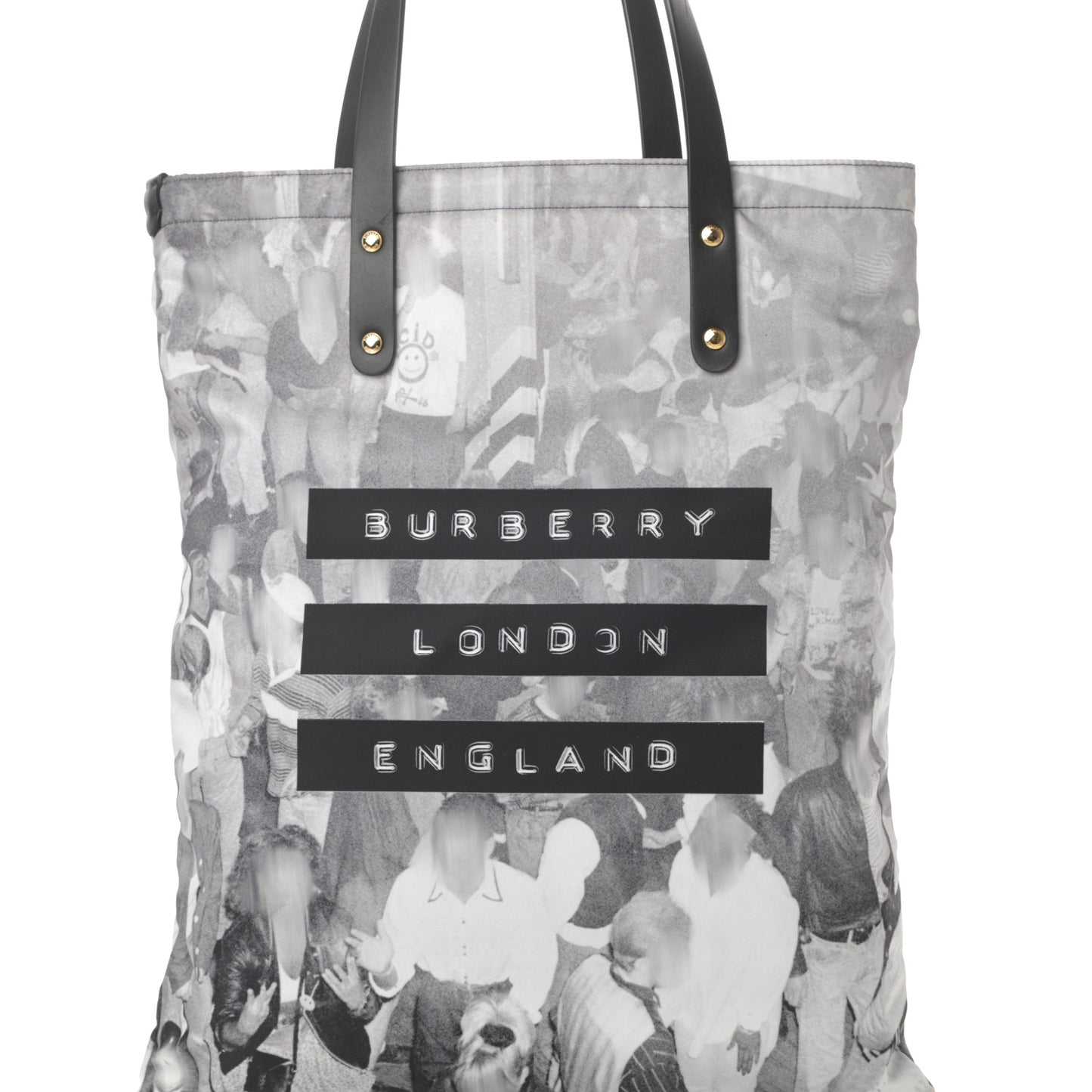 Nylon London Montage Print Flat Tote Bag Black