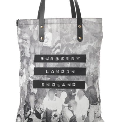 Burberry Nylon London Montage Print Flat Tote Bag Black 9 of 11