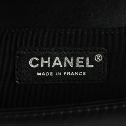 Chanel Lambskin Quilted Medium Boy Flap Black Beige 7 of 8