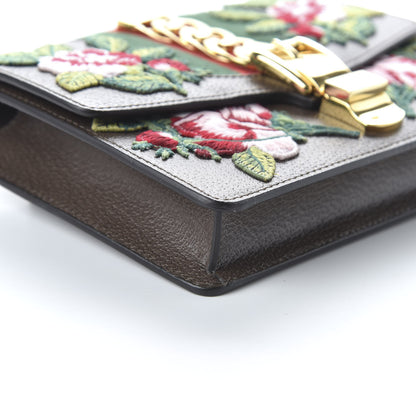Gucci Calfskin Embroidered Sylvie Belt Bag 95 34 Brown 6 of 10