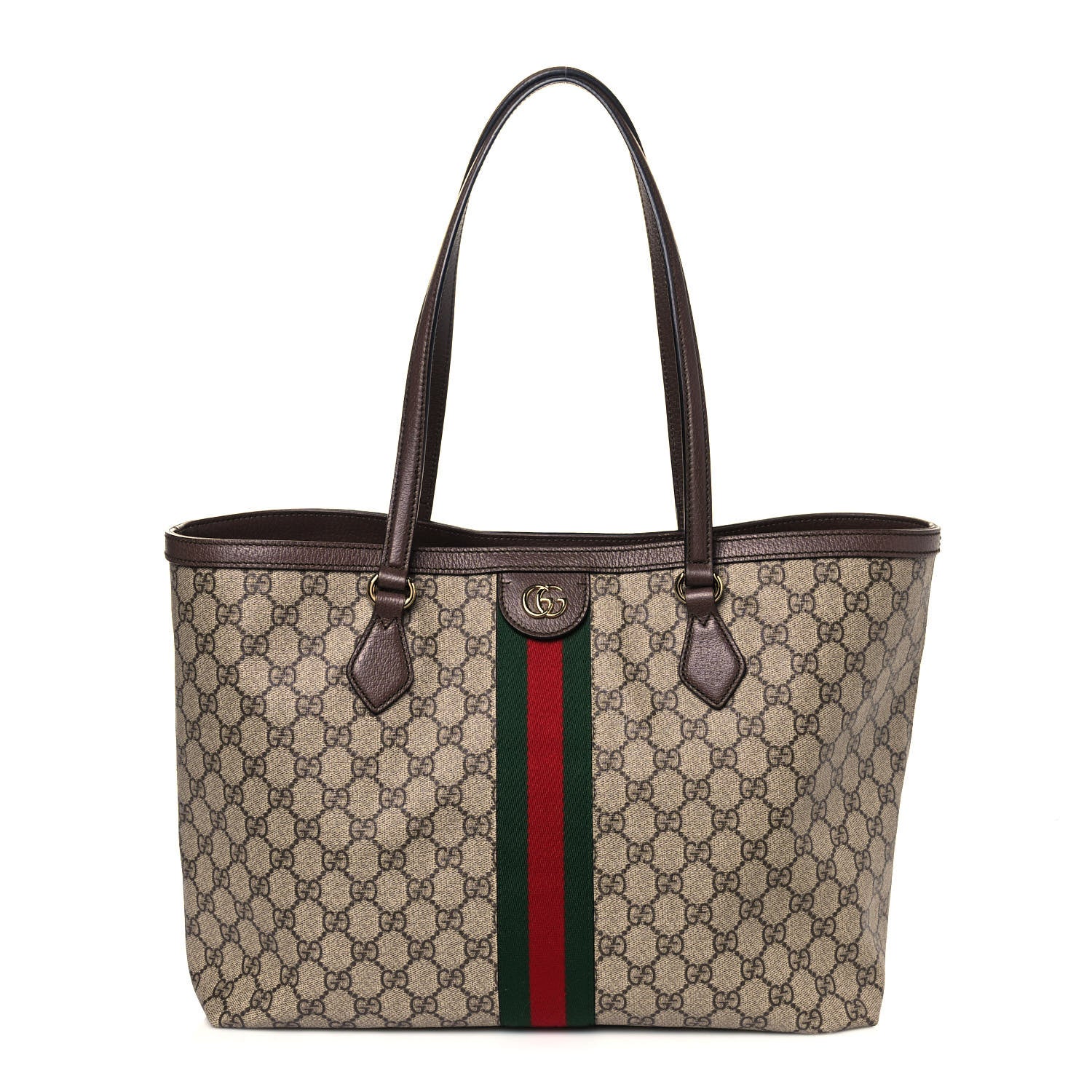 Gucci GG Supreme Monogram Medium Ophidia Shopping Tote Brown 1 of 14