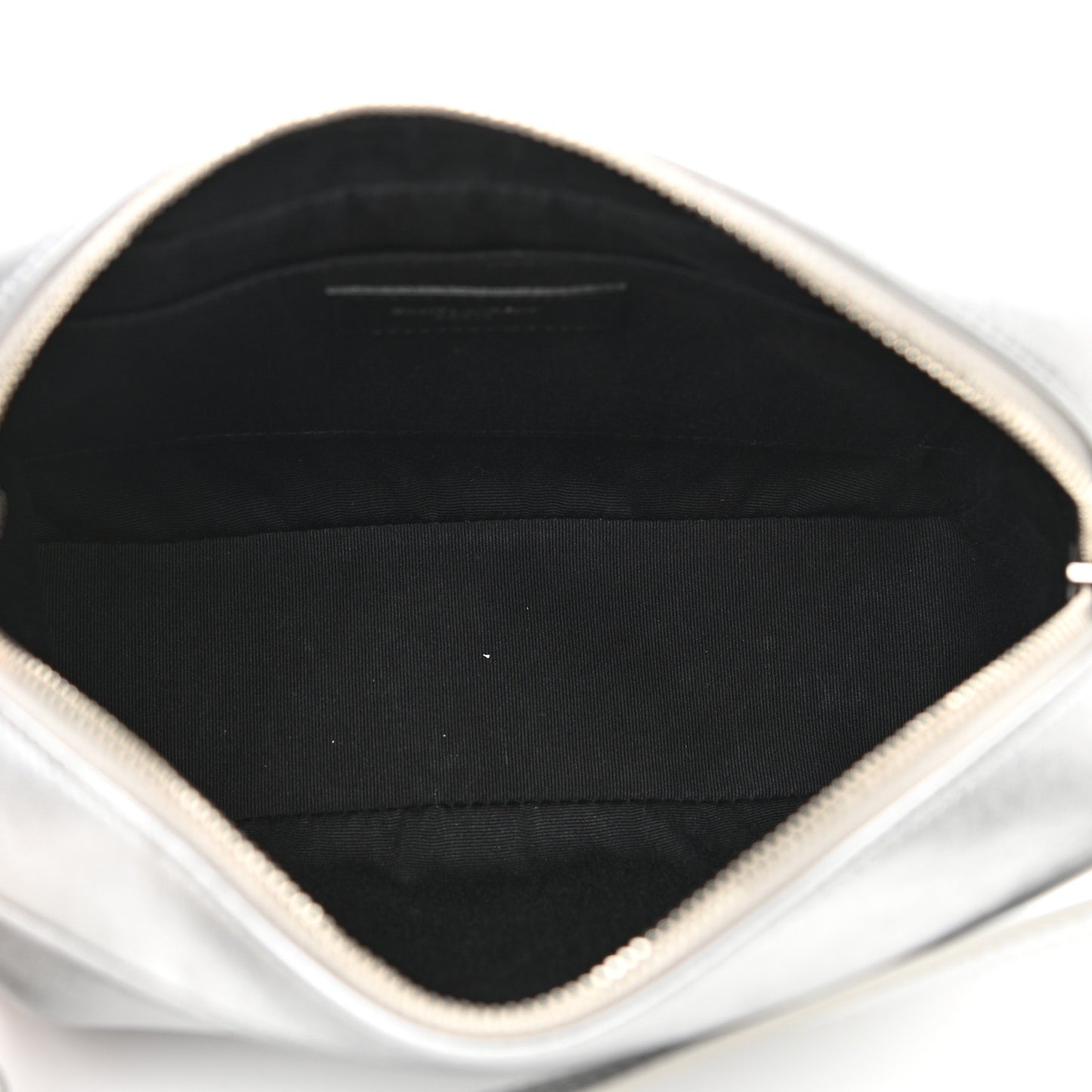 Metallic Calfskin Monogram Small Lou Camera Bag Silver