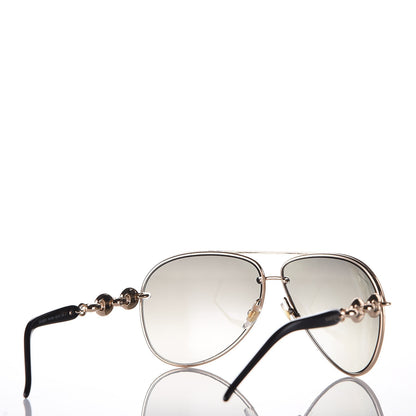 Gucci Marina Chain Aviator Sunglasses GG 4225/S Gold Black 4 of 8