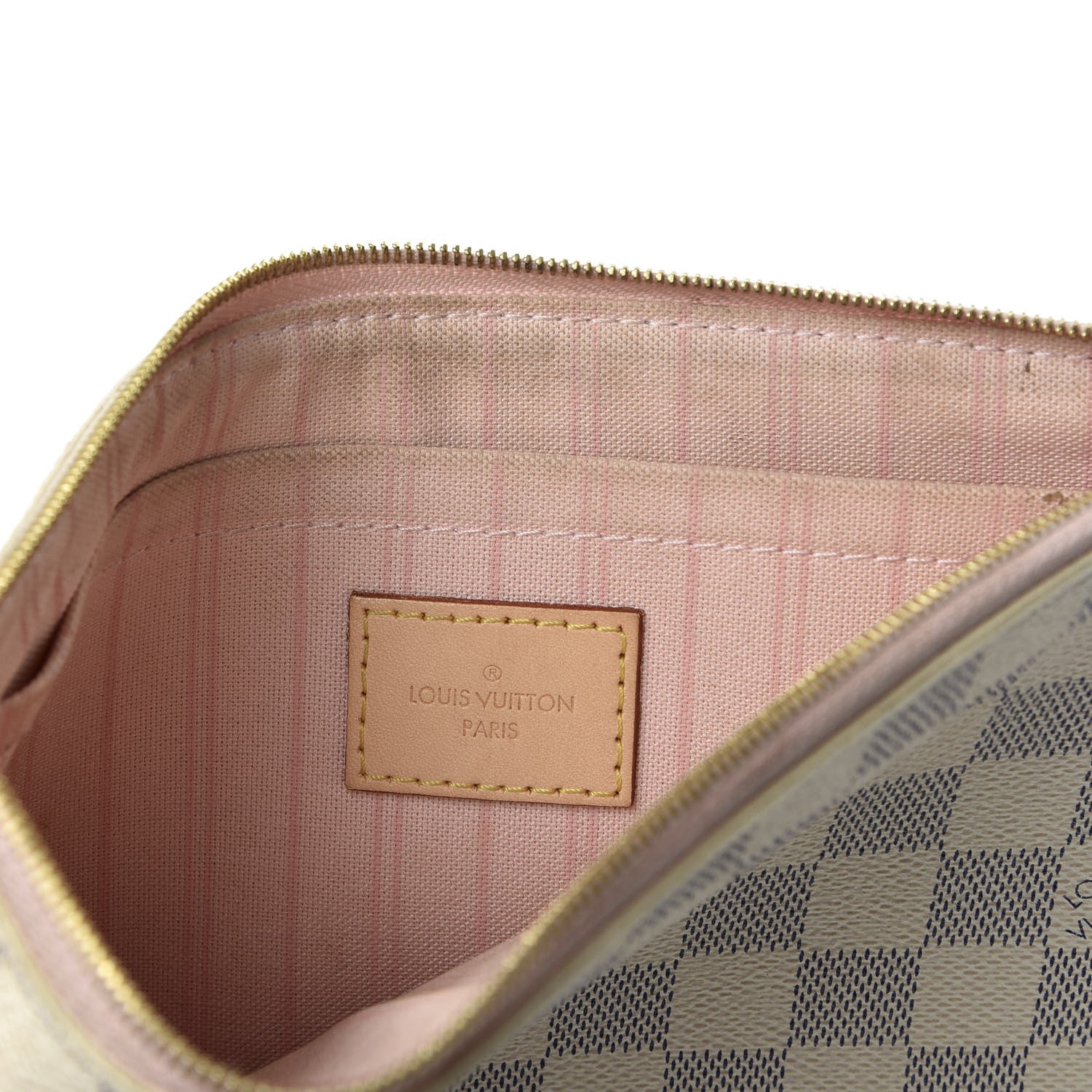 Louis Vuitton Damier Azur Neverfull MM GM Pochette Rose Ballerine 6 of 9