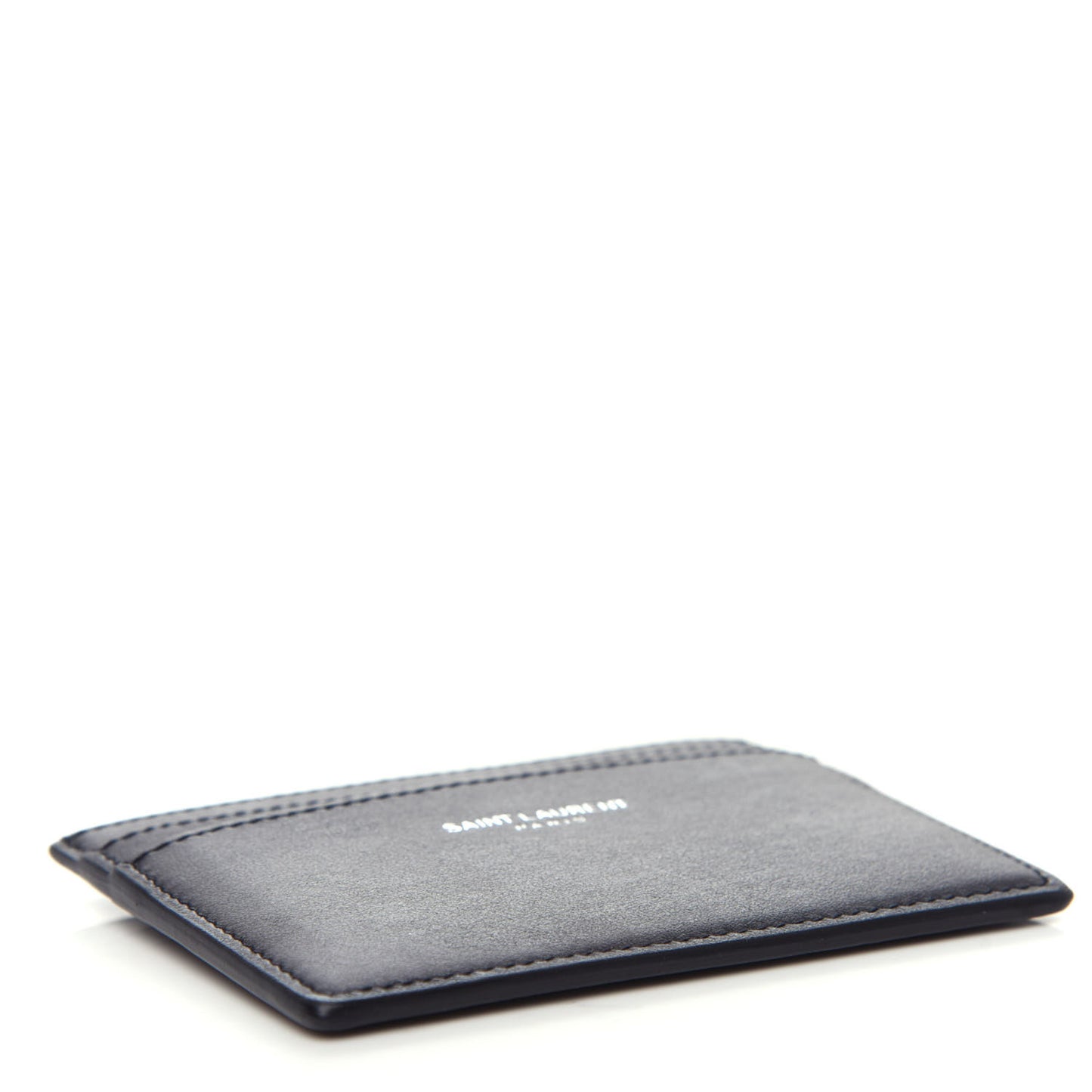 Calfskin Camouflage Credit Card Case Black Grey