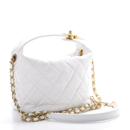 Chanel Lambskin Quilted Small Hobo White 2 of 11