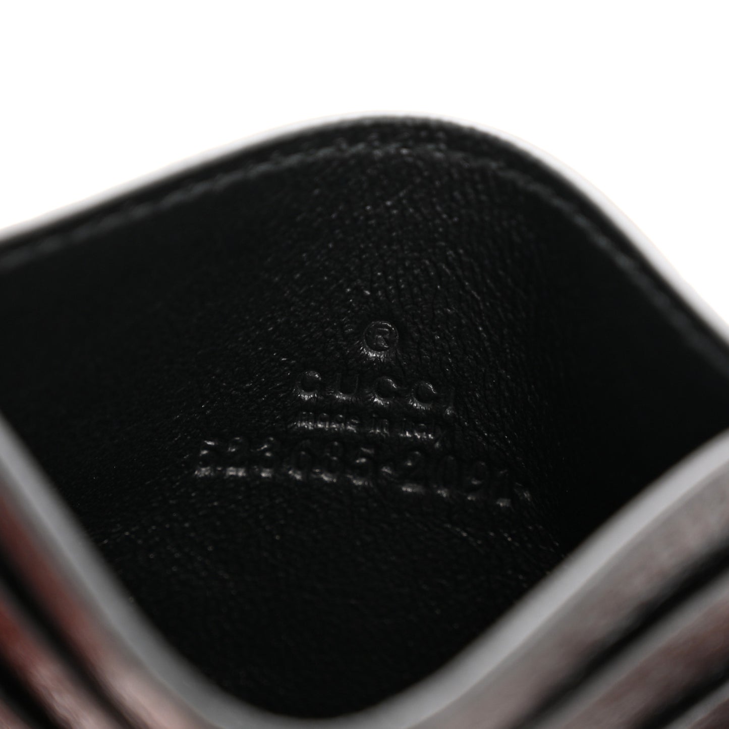 Pebbled Calfskin Animalier Card Holder Black