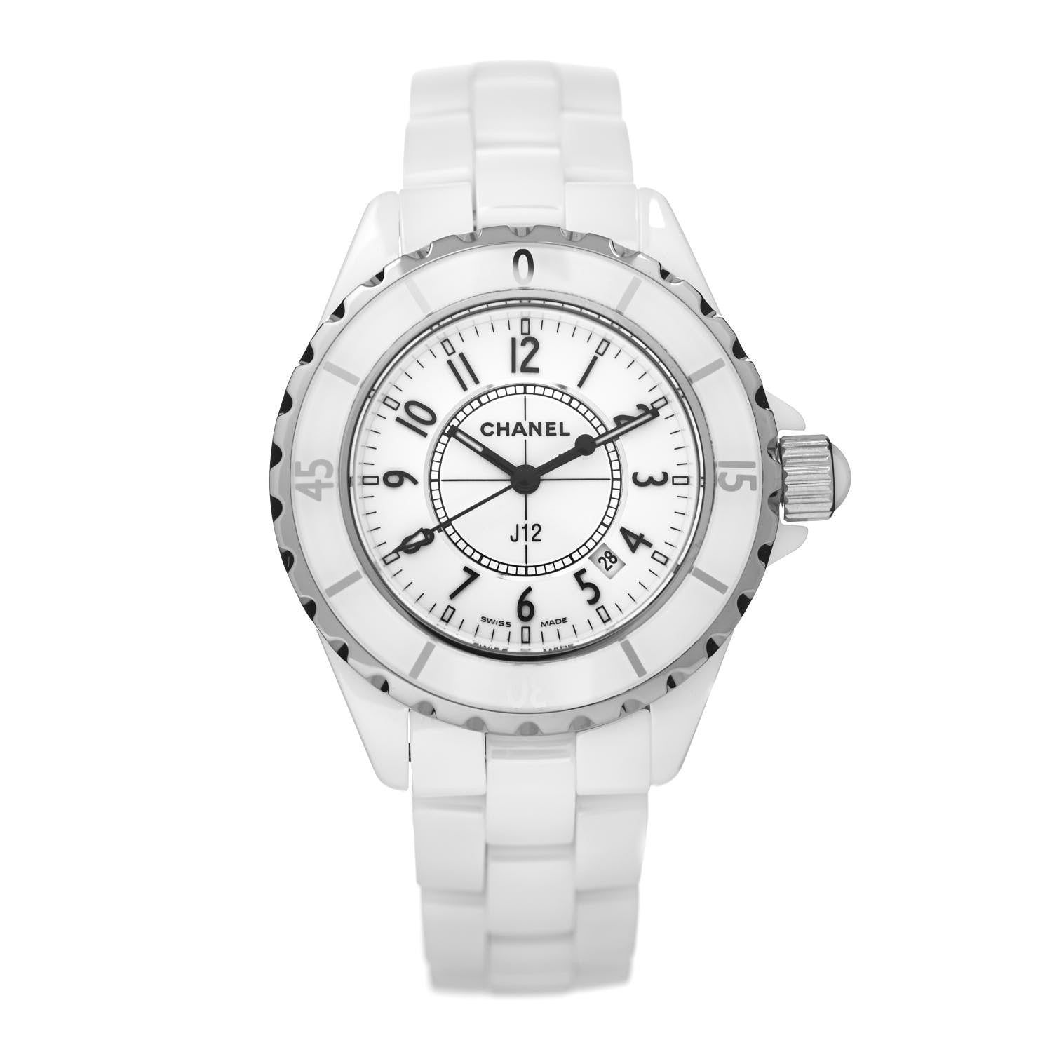 Chanel Stainless Steel Ceramic 33mm J12 Quartz Watch White 1 of 5
