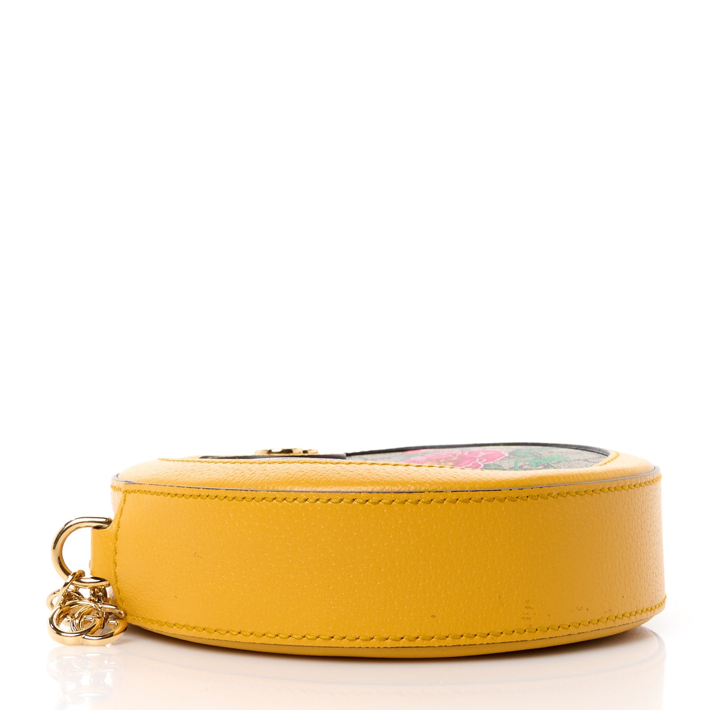 GG Supreme Monogram Flora Web Mini Ophidia Round Shoulder Bag Beige Multicolor Crop