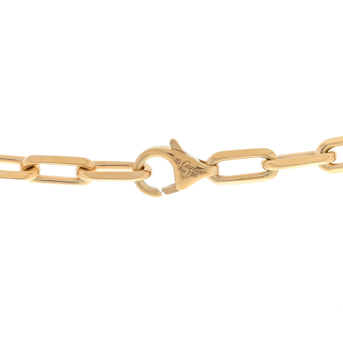 18K Yellow Gold SM Santos De Cartier Link Necklace 22"