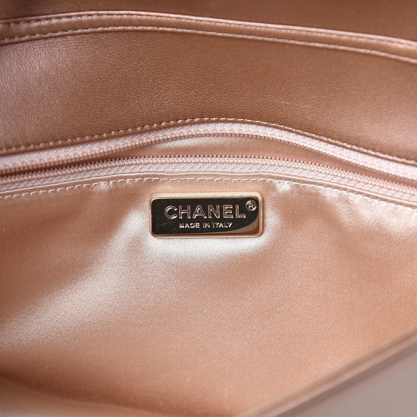 Metallic Calfskin CC Small Flap Bronze