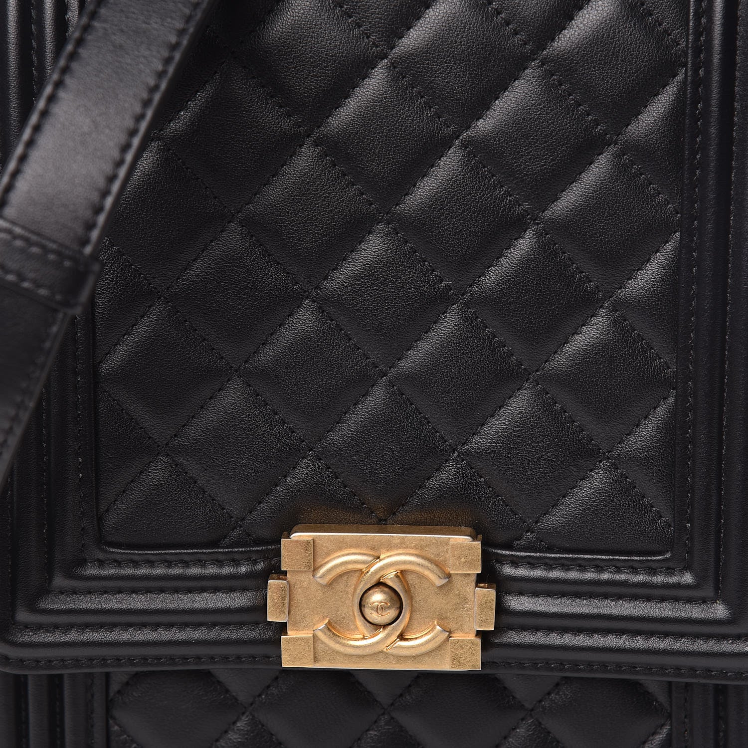 Chanel Calfskin Quilted North South Boy Flap Black 10 of 10