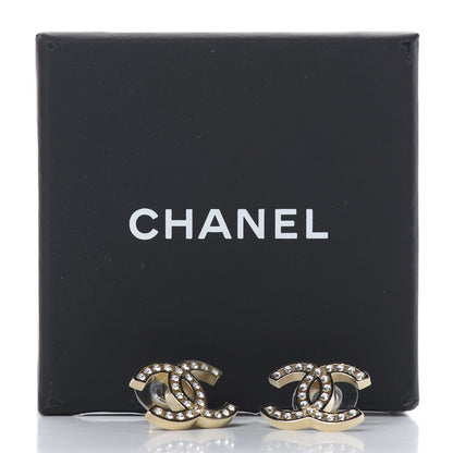 Chanel Crystal CC Large Earrings Gold 5 of 5