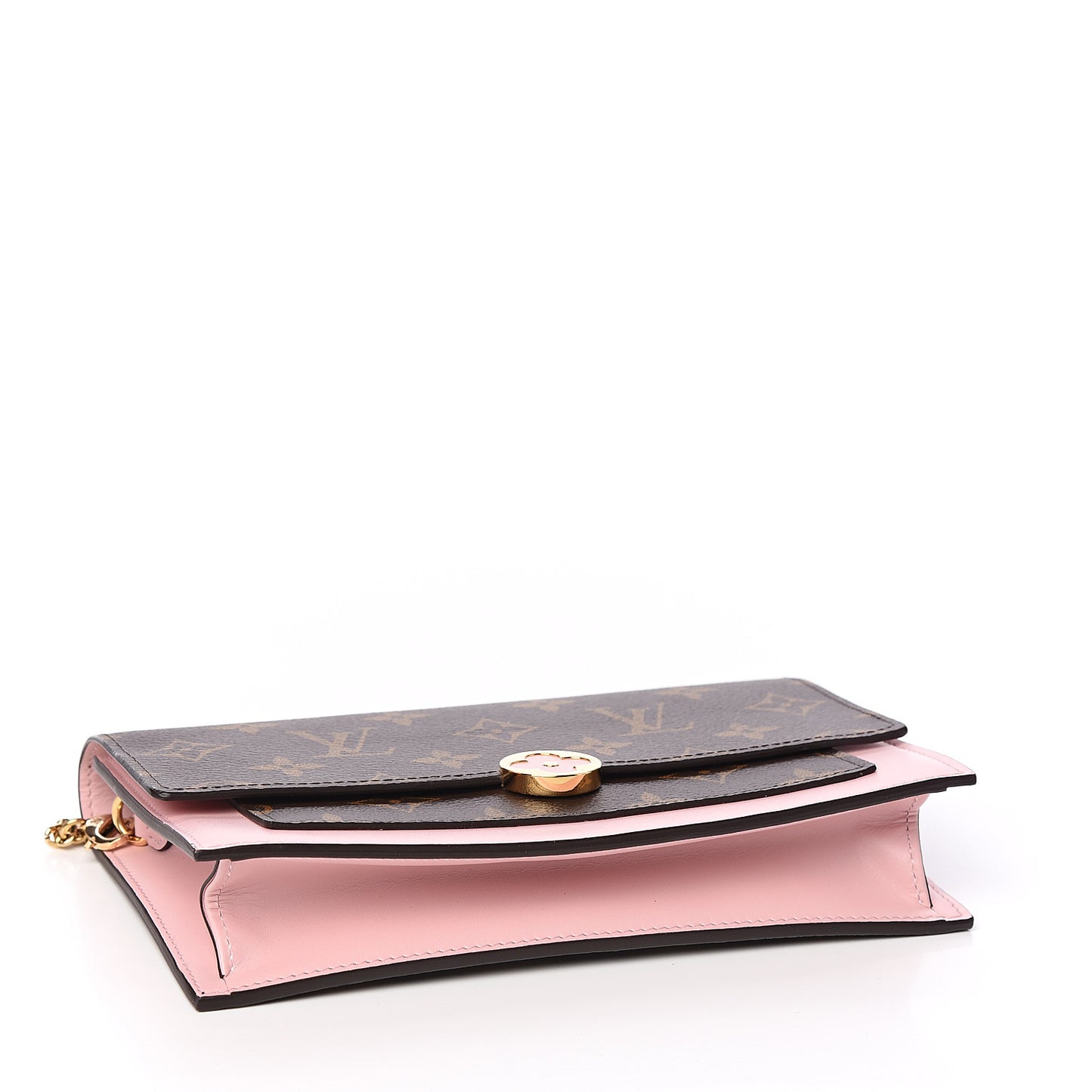 Monogram Flore Chain Wallet Rose Ballerine