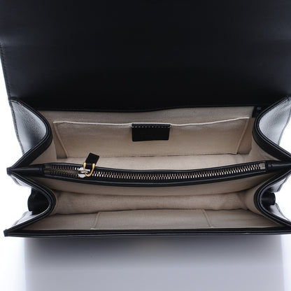 Gucci Moon Calfskin Web Medium Dionysus Bamboo Top Handle Bag Black Bright Evergreen Hibiscus Red 5 of 7