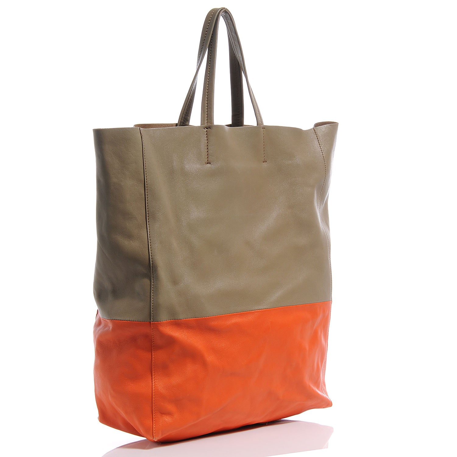 Celine Lambskin Bi-Cabas Fluo Peach 3 of 9