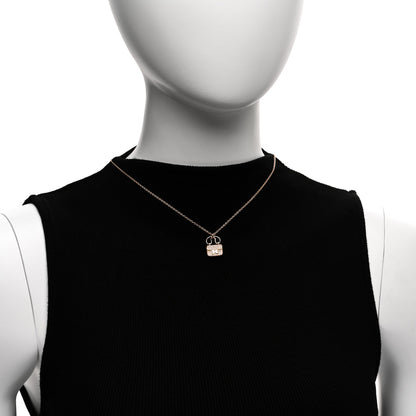 Hermes 18K Rose Gold Diamond Constance Amulette Pendant Necklace 2 of 4
