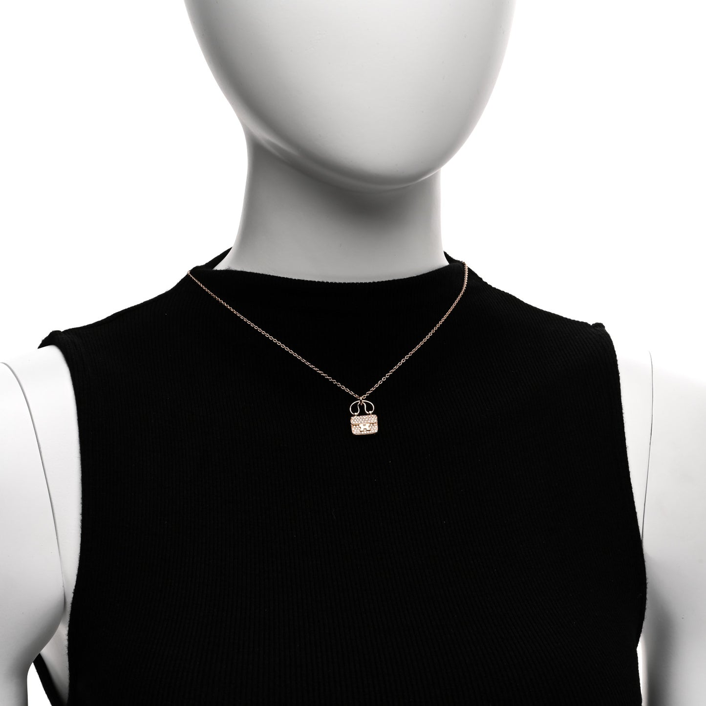 18K Rose Gold Diamond Constance Amulette Pendant Necklace