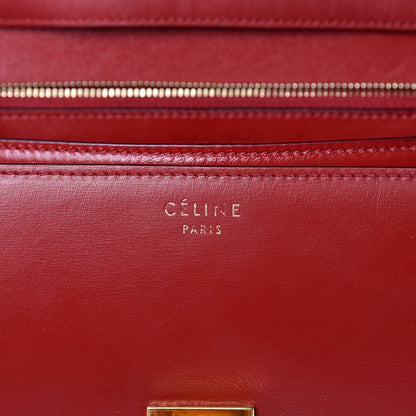 Celine Box Calfskin Medium Classic Box Flap Bag Red 5 of 11