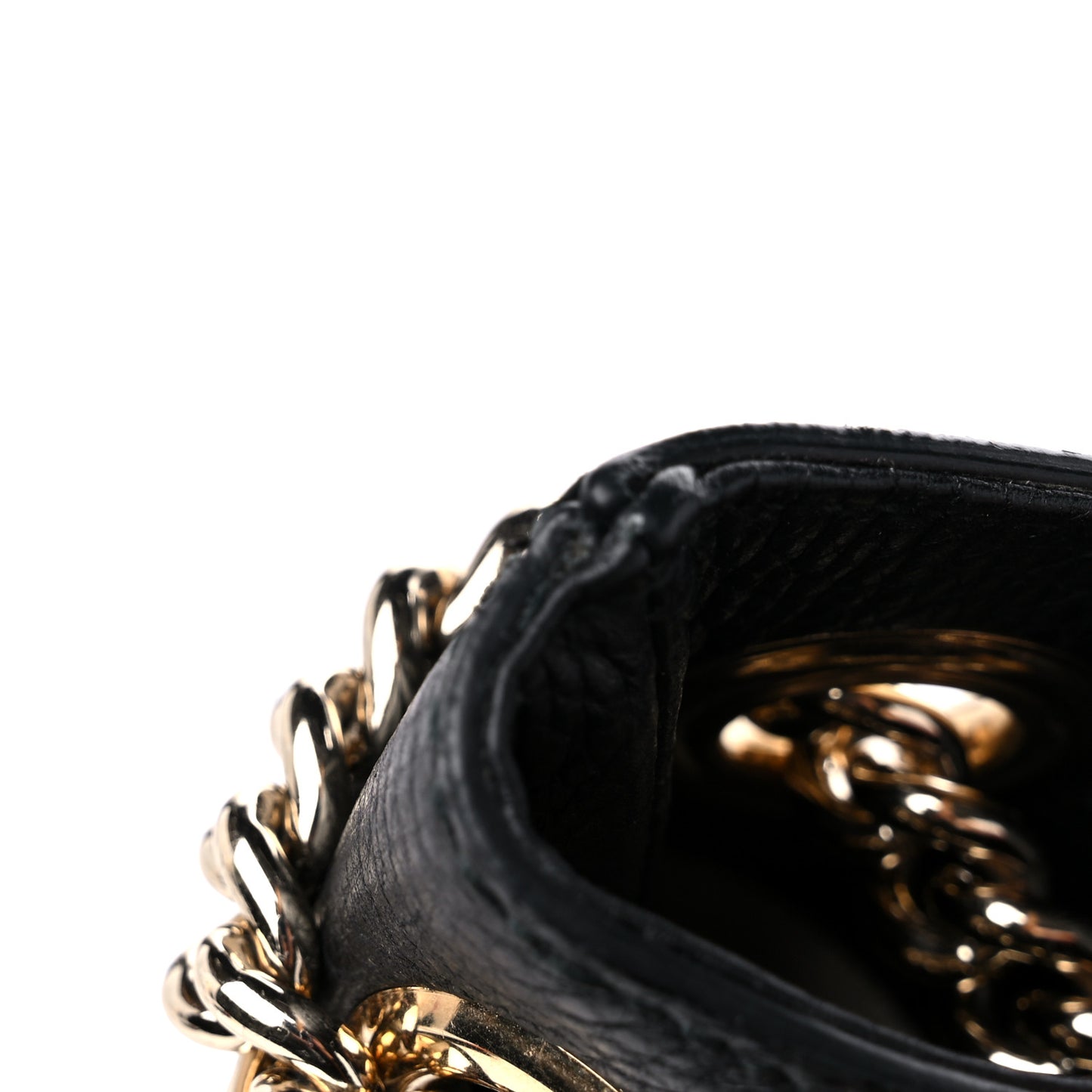 Pebbled Calfskin Medium Soho Chain Shoulder Bag Black