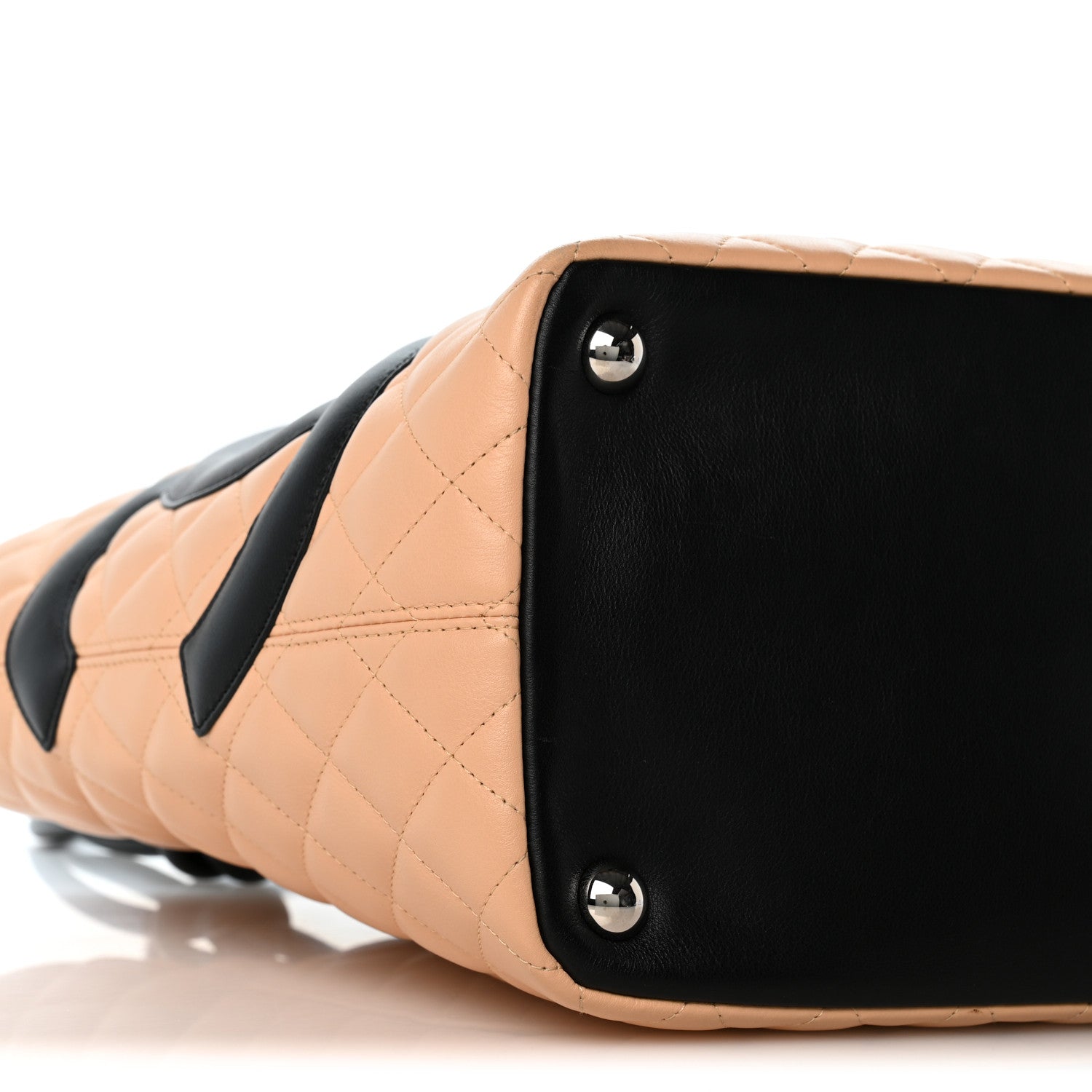 Chanel Calfskin Quilted Large Cambon Tote Beige Black 9 of 13