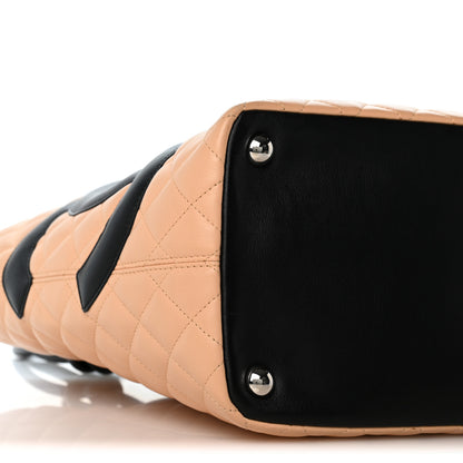 Chanel Calfskin Quilted Large Cambon Tote Beige Black 9 of 13