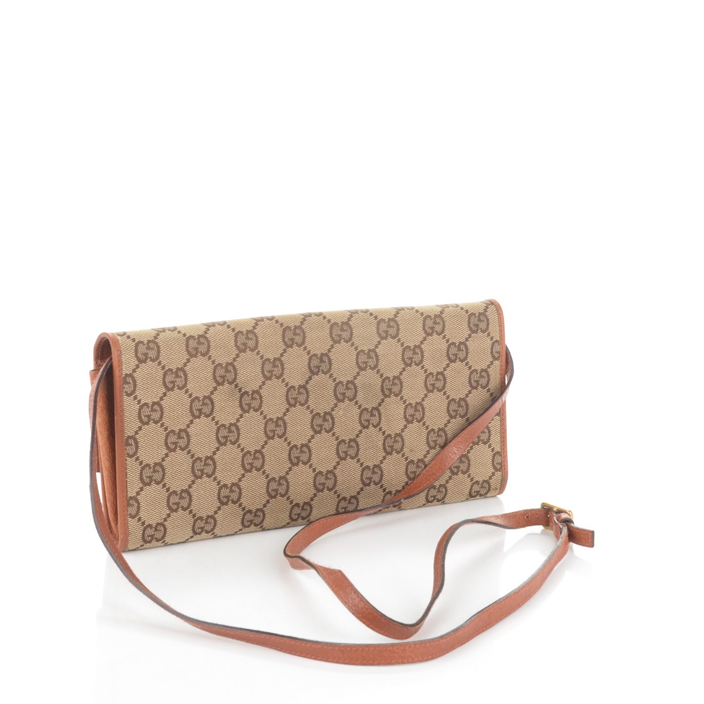 Monogram Bamboo Bar Clutch Brown