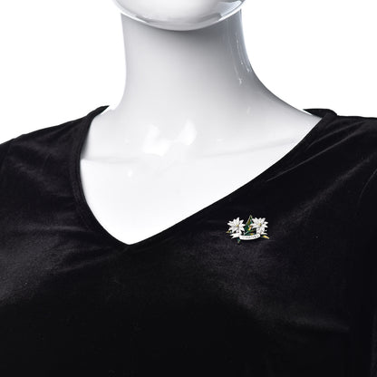 Chanel Metal Resin Flower Brooch White 2 of 5