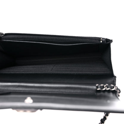 Chanel Lambskin Quilted Boy Wallet On Chain WOC Black 5 of 16