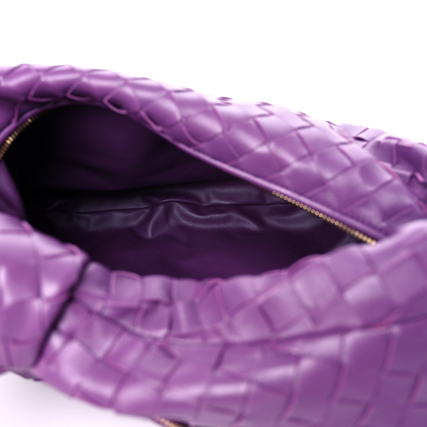 Nappa Intrecciato Teen Jodie Hobo Eggplant