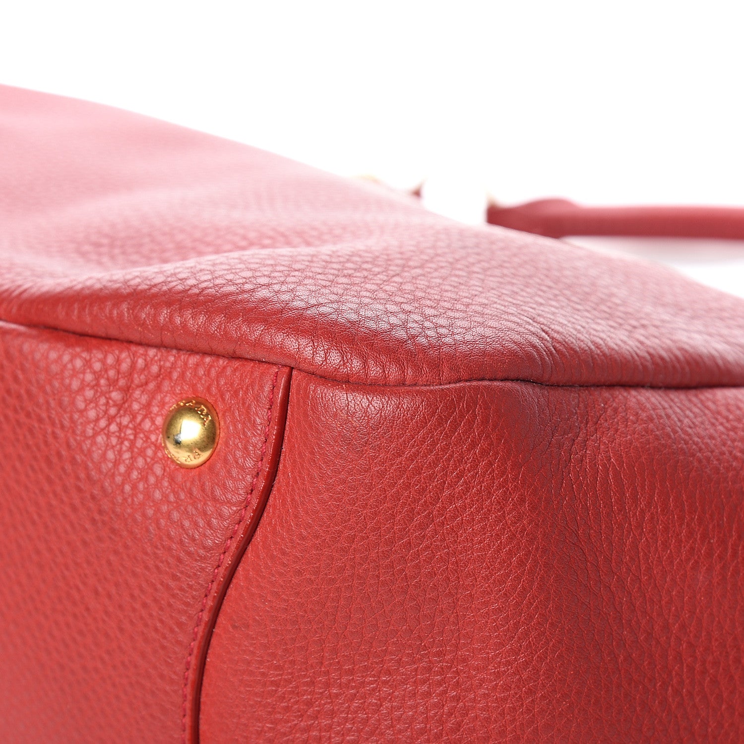 Prada Vitello Daino Side Pocket Hobo Rosso 10 of 15