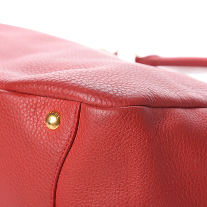 Prada Vitello Daino Side Pocket Hobo Rosso 10 of 15