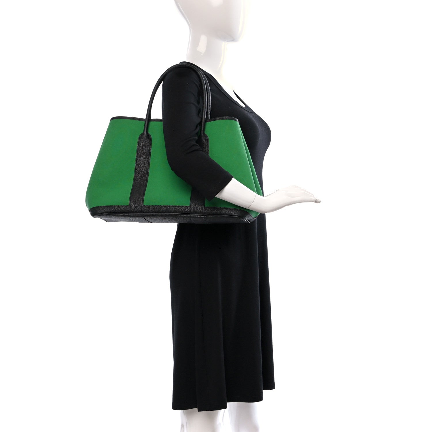 Hermes Toile Officier Negonda Garden Party Tote 36 MM Cactus Black 2 of 8